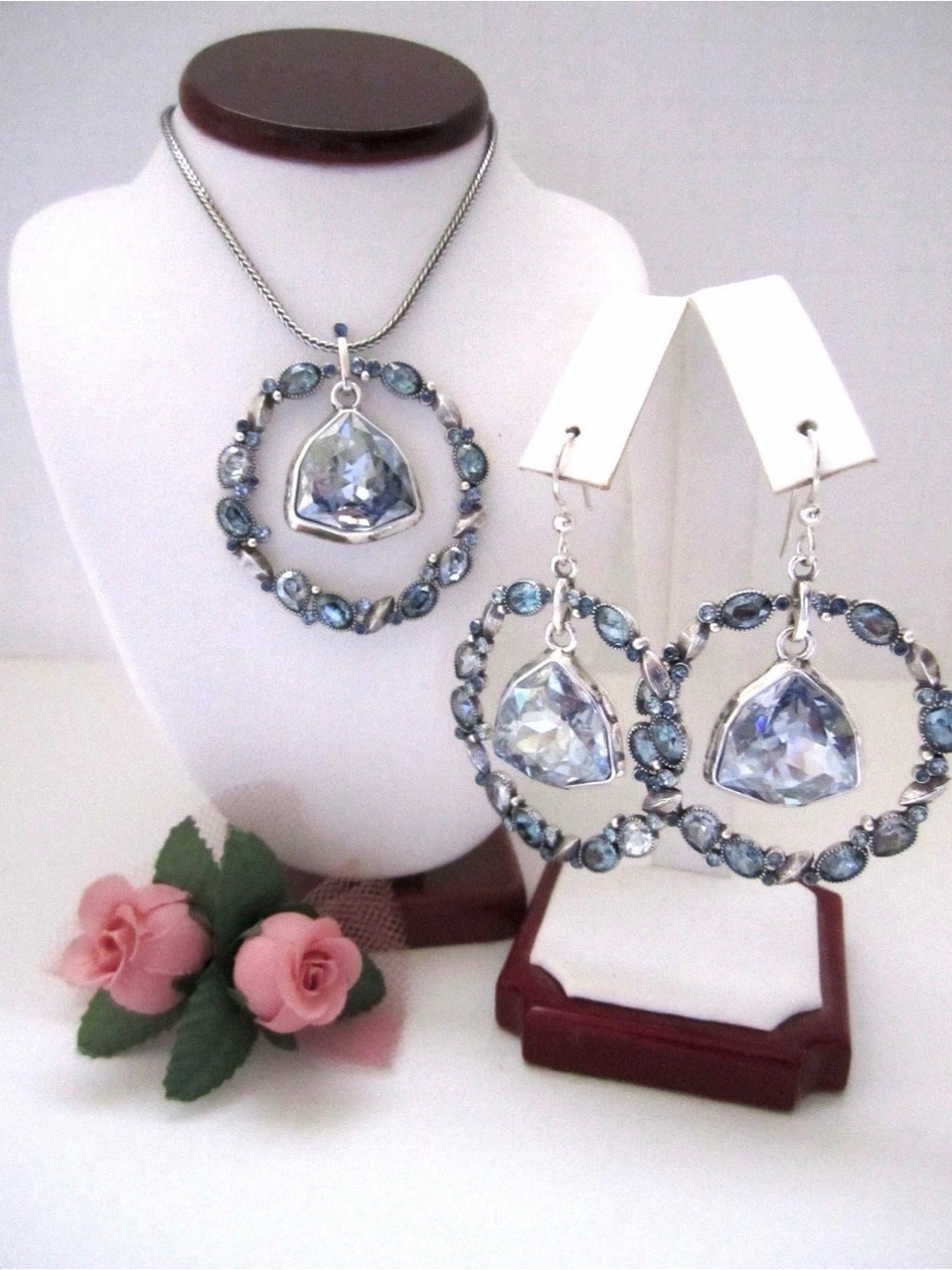 💎 BRIGHTON Silver ‘DIVINE FEMININE’ Swarovski Crystal Necklace & Earrings Set